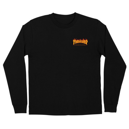 Лонгслив Thrasher x Santa Cruz  Flame Dot L/S Midweight T-Shirt Mens  Black