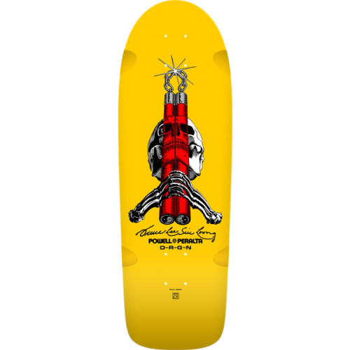 Скейтборд дека Powell Peralta Skull & Nunchucks Bruce Lee Collab Yellow - 10 x 30 SU25