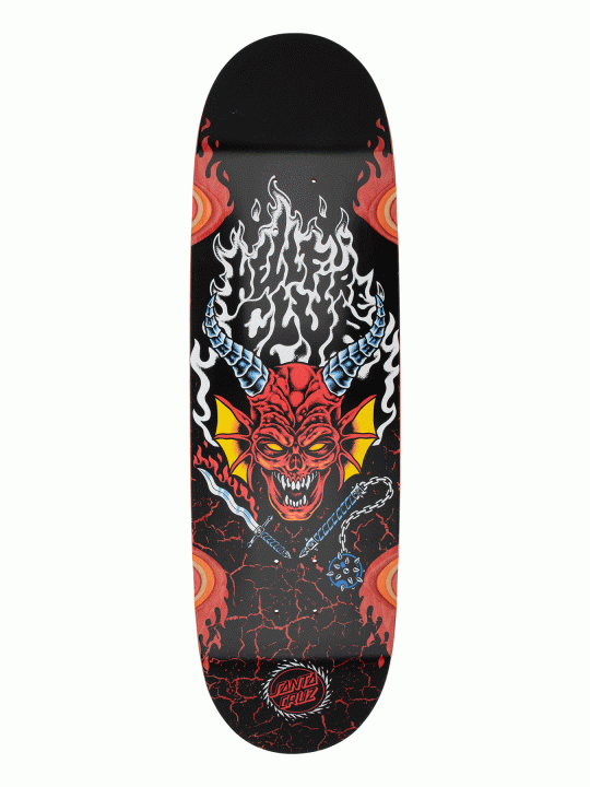 Скейтборд дека Santa Cruz Stranger Things Hellfire Club Flames 9,00in x 32,00in