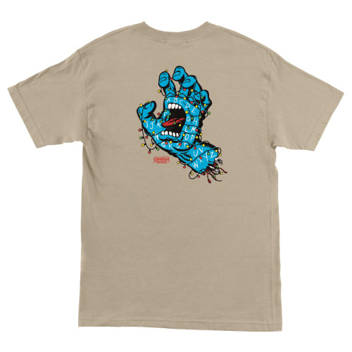 Футболка Santa Cruz Stranger Things Screaming Lights S/S Heavyweight T-Shirt Sand