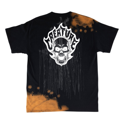 Футболка Creature Bonehead Flame Wash S/S Heavyweight T-Shirt Greasy Black