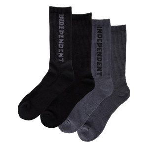 Шкарпетки Independent Baseline 2-Pack Crew Socks Black/Charcoal 9-11
