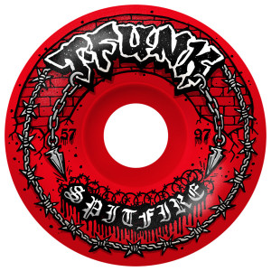 Колеса скейт Spitfire F4 97A T-Funk Raw Radial Full Red 57mm