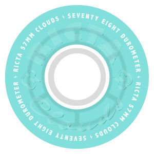 Колеса для скейтборда Ricta Clouds Transparent Aqua White 57mm 78A