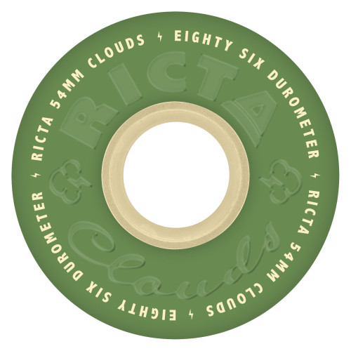 Колеса для скейтборда Ricta Clouds Green Natural 54mm 86A Колеса для скейтборда Ricta Clouds Green Natural 54mm 86A