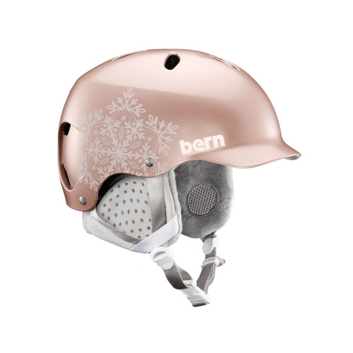 Шолом Bern Lenox Satin Rose Gold Snowflake w/ Grey Liner